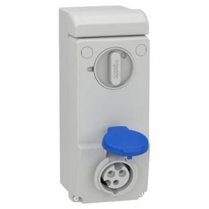 Contactdoos Vergrendelbaar 2P+A 16A 200-250V AC 6h IP44 PratiKa