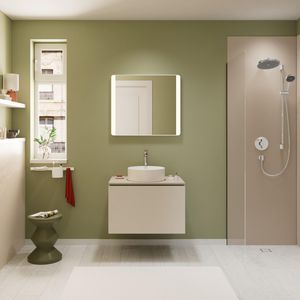 Console Xilesa E 780/550 met uitsparing midden waskom z. kraangat SMB