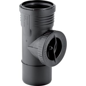 Silent-PP ontstoppingsstuk 90° met ronde opening Ø110mm mof / spie VVE=10