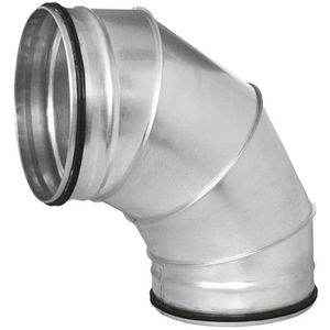 Ronde spiro bocht 90° Ø250mm spiraalbuis+SAFE afdicht.