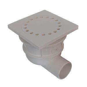 Eureka vloersifonput ABS Ø40mm zijuitlaat met rooster grijs 100x100mm