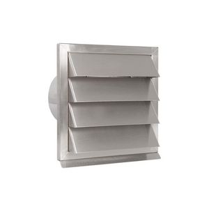 RVS buitenrooster Eco+ vaste lamellen+terugslagkl Ø125mm