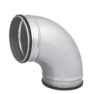 Ronde spiro bocht 90° Ø125mm spiraalbuis+SAFE afdicht.
