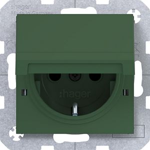 SCHUKO-wandcontactdoos vastzetbaar Safety Plus steekklemmen A.x/C.x forest mat