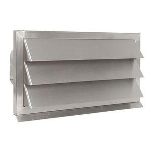 RVS buitenrooster Eco+ vaste lamellen+terugslagklep 220x90mm