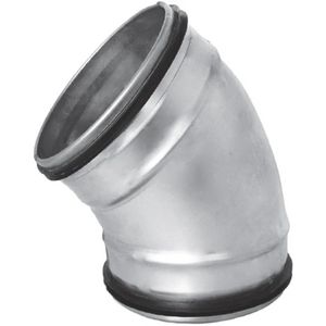 Ronde spiro bocht 45° Ø125mm spiraalbuis+SAFE afdicht.