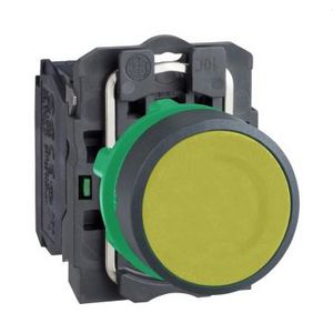 Drukknop Verzonken Terugvering 22mm 1 NO Geel Harmony XB5
