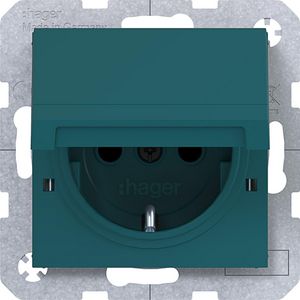 SCHUKO-wandcontactdoos vastzetbaar Safety Plus steekklemmen A.x/C.x azure mat