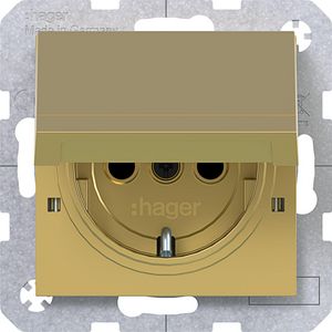 SCHUKO-wandcontactdoos vastzetbaar Safety Plus steekklemmen A.x/C.x gold metalic