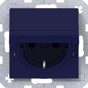 SCHUKO-wandcontactdoos vastzetbaar Safety Plus steekklemmen A.x/C.x ocean halfgl