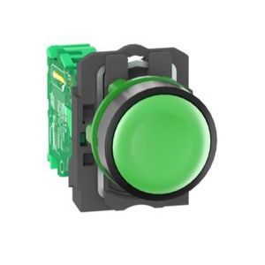 Draad- en batterijloze drukknop Kunststof Groen 22mmR