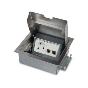 SERVICEBOX 3.0 1x 230V RA 2x CAT6 RVS deksel