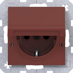 SCHUKO-wandcontactdoos vastzetbaar Safety Plus steekklemmen A.x/C.x carmin halfgl