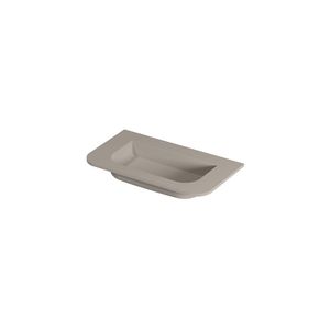 Wastafel porselein afgerond model met enkele wasbak midden zonder kraangat 80cm mat creme cotton