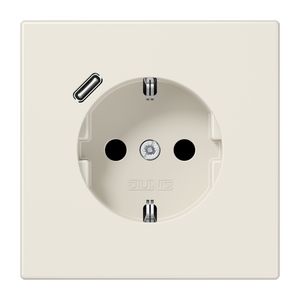 Wandcontactdoos m.lader wit v.USB type C LS990