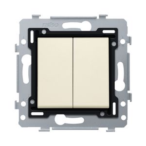 2-voudige schakelaar insteek sokkel/afw.set cream
