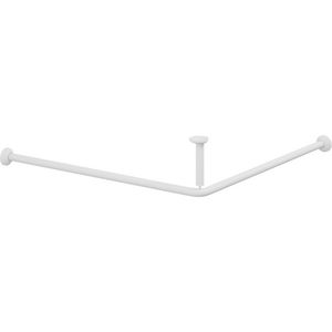 Douchegordijnstang 1200x1200mm incl. 2x12 ringen wit