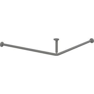 Douchegordijnstang 1200x1200mm incl. 2x12 ringen antraciet