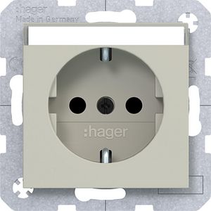 SCHUKO-wandcontactdoos tekstveld Safety Plus steekklemmen A.x/C.x pebble mat