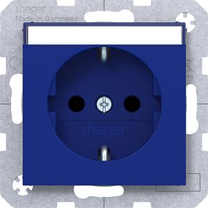 SCHUKO-wandcontactdoos tekstveld Safety Plus steekklemmen A.x/C.x cobalt mat