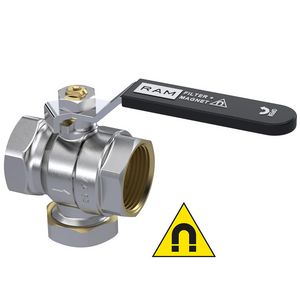 Kogelkraan S27 geïntegreerd filter + magneetstaaf 1"bn.