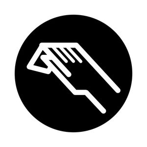 Indicatieplaatje hoog zwart symbool handbediening