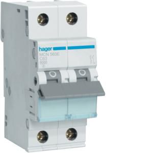Installatieautomaat 1-polig + Nul 63A C-karakteristiek 6kA