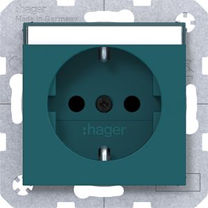 SCHUKO-wandcontactdoos tekstveld Safety Plus steekklemmen A.x/C.x azure mat