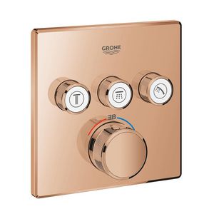 Grohtherm SMARTCONTROL afbouwdeel thermostaat met 3x omstel vierkant Warm Sunset