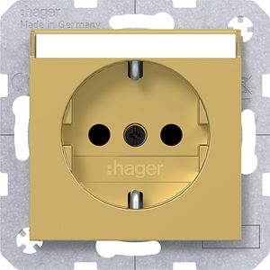 SCHUKO-wandcontactdoos tekstveld Safety Plus steekklemmen A.x/C.x gold metalic