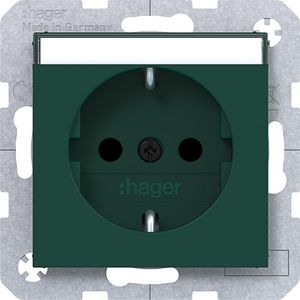 SCHUKO-wandcontactdoos tekstveld Safety Plus steekklemmen A.x/C.x jade halfgl