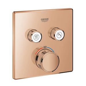 Grohtherm SMARTCONTROL afbouwdeel thermostaat met 2x omstel vierkant Warm Sunset