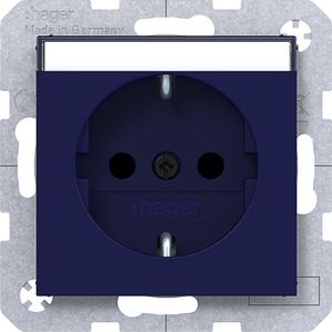 SCHUKO-wandcontactdoos tekstveld Safety Plus steekklemmen A.x/C.x ocean halfgl