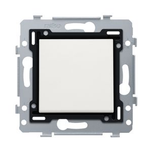 Enkelv. schakelaar + insteekklemmen sokkel/afwerkset white