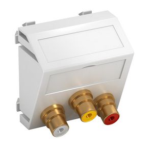 Draagplaat audio 3x koppeling connect.-connect. 45x45mm