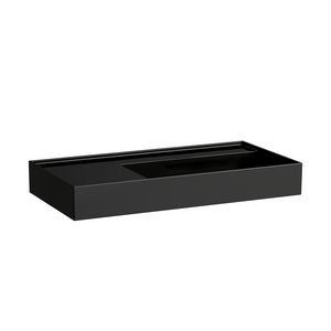Wastafel sAPhirkeramik links 900x460mm z.kr.gat glossyblack