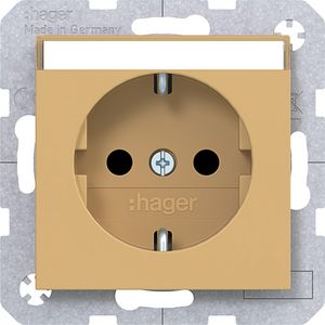SCHUKO-wandcontactdoos tekstveld Safety Plus steekklemmen A.x/C.x hazel mat