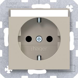 SCHUKO-wandcontactdoos tekstveld Safety Plus steekklemmen A.x/C.x sand mat