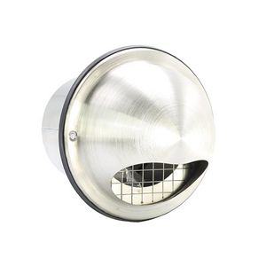 RVS bolrooster+terugslagklep+grofmazig gaas Ø100mm
