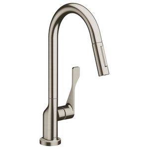 AXOR Citterio keukenkraan met uittrekbare vuistdouche steel rvs look