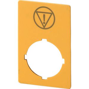 Schild Nood-Uit geel 50 x 33mm symbool IEC60417-5638 VVE=10