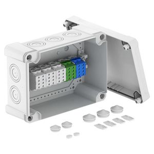 Kabeldoos hoofdleidingklem 286x202x125 polycarb. li.grijs