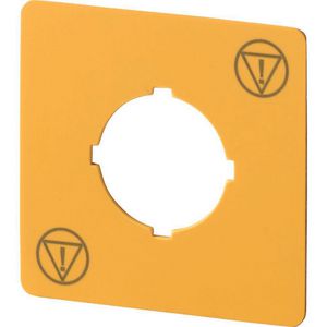 Schild Nood-Uit geel 50 x 50mm symbool IEC60417-5638