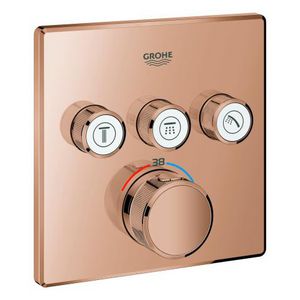 Grohtherm SMARTCONTROL afbouwdeel thermostaat met 3x omstel vierkant Warm Sunset