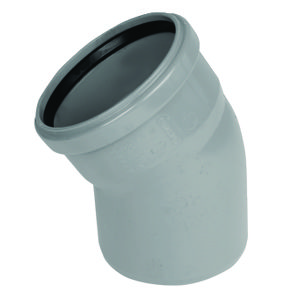 PVC manchet bocht 30° 250mm SN4 grijs mof/spie