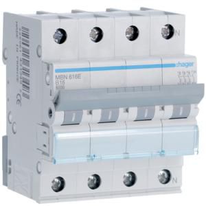 Installatieautomaat 3-polig + Nul 16A B-karakteristiek 6kA