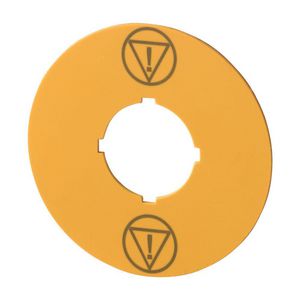 Schild Nood-Uit geel D = 60mm symbool IEC60417-5638 VVE=10