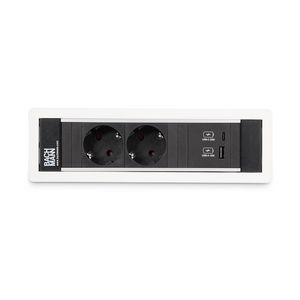 POWER FRAME 2x 230V RA 1x USB A/C chrgr 0,2m GST o.g. wit