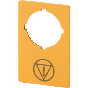 Schild Nood-Uit geel 50 x 33mm symbool IEC60417-5638