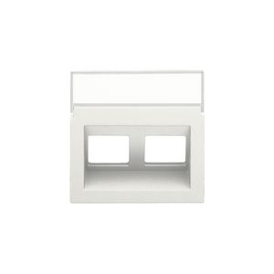 Centraalplaat data 2x RJ schuine uitgang white